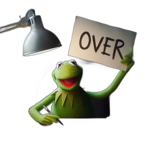 staff, kermit, frog, sits transparent PNG cut-out