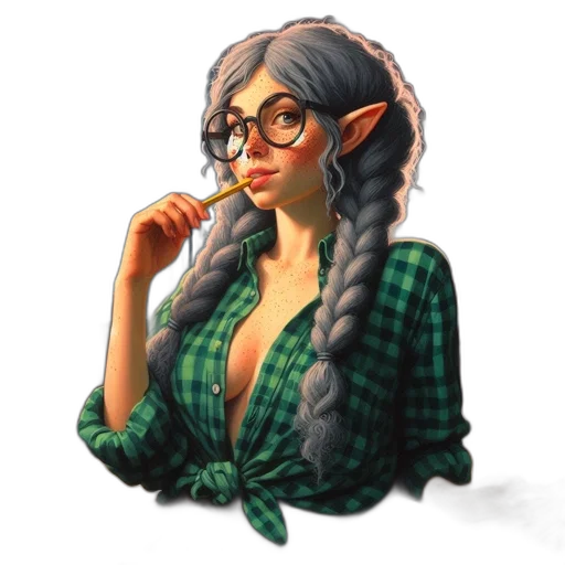 dress, staff, dragon, fantasy art transparent PNG cut-out