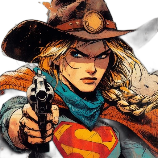 weapon, comic book art, concept art, cowboy-hat-wearing transparent PNG cut-out