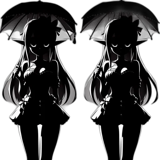 umbrella, dress, mask, pixel art transparent PNG cut-out