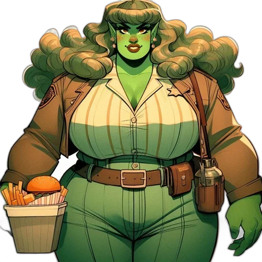 comic book art, concept art, green, earth tones transparent PNG cut-out