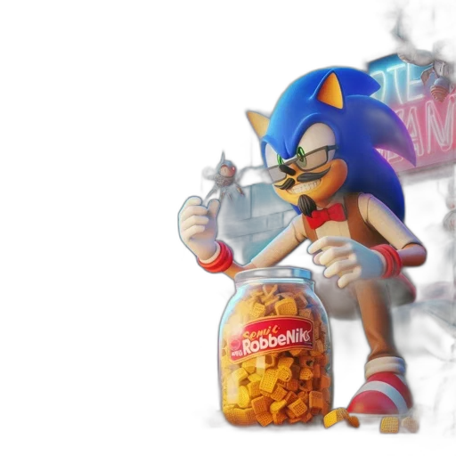 food, 3d render, concept art, sonic transparent PNG cut-out