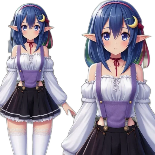 dress, staff, concept art, anime transparent PNG cut-out