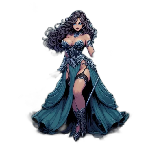 dress, comic book art, fantasy art, concept art transparent PNG cut-out