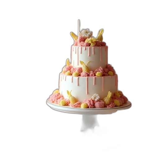 crown, food, 3d render, pastel transparent PNG cut-out