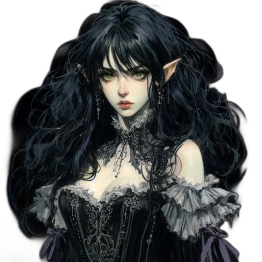 dress, face, jewelry, fantasy art transparent PNG cut-out