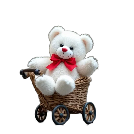 3d render, photorealistic, white, teddy transparent PNG cut-out