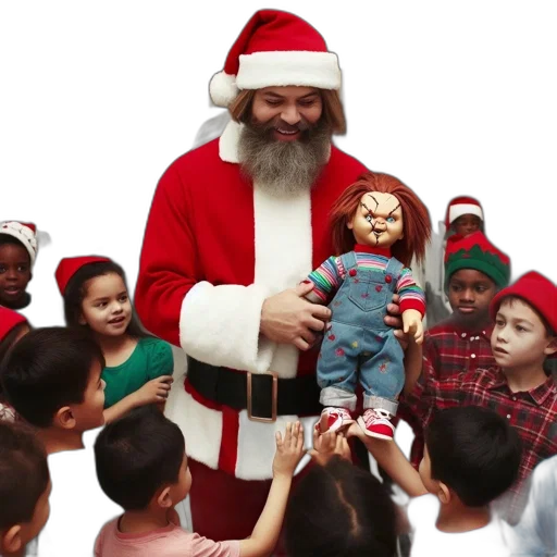 santa, claus, costume, wearer transparent PNG cut-out
