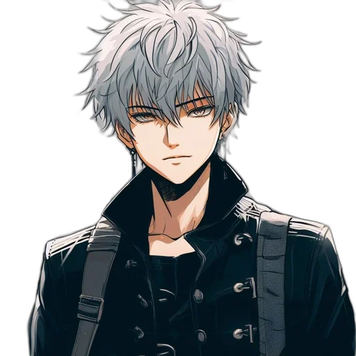 staff, jacket, face, weapon transparent PNG cut-out