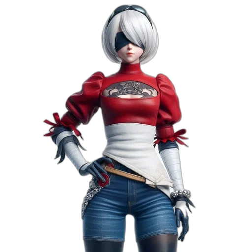 jacket, robot, staff, weapon transparent PNG cut-out