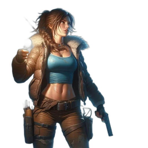 jacket, weapon, concept art, cyberpunk transparent PNG cut-out