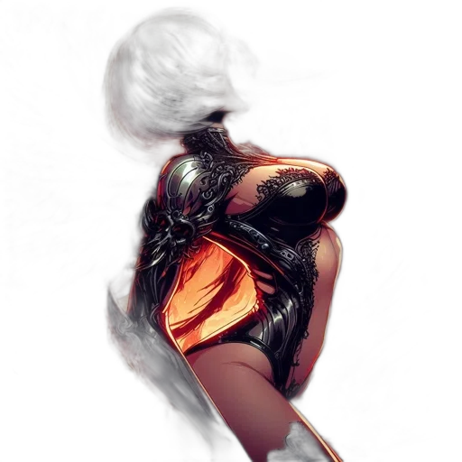 dress, hair, jacket, mask transparent PNG cut-out