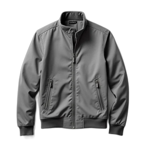 jacket, plain, grey, zipper transparent PNG cut-out