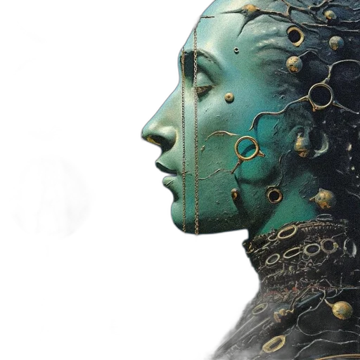 robot, face, mask, crown transparent PNG cut-out