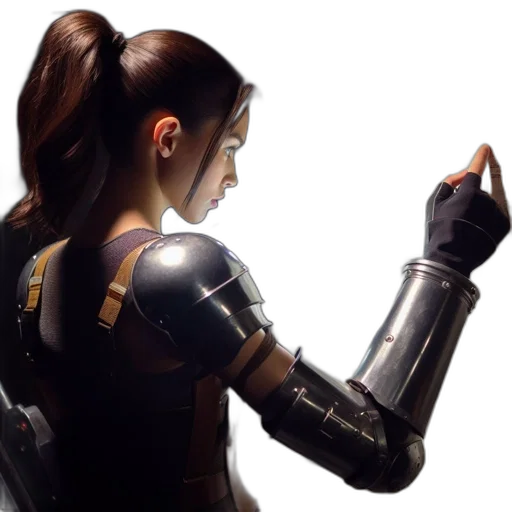 robot, weapon, concept art, 3d render transparent PNG cut-out