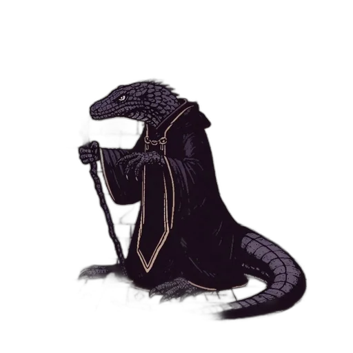 dragon, creature, animal, staff transparent PNG cut-out