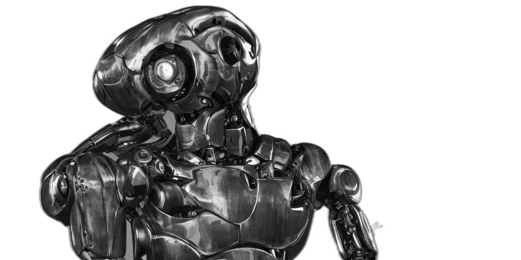 robot, 3d render, concept art, cyberpunk transparent PNG cut-out