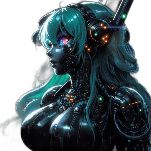 robot, cyberpunk, concept art, comic book art transparent PNG cut-out
