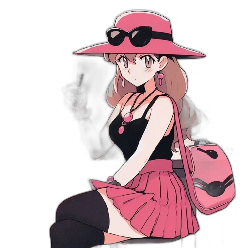 hat, dress, staff, weapon transparent PNG cut-out