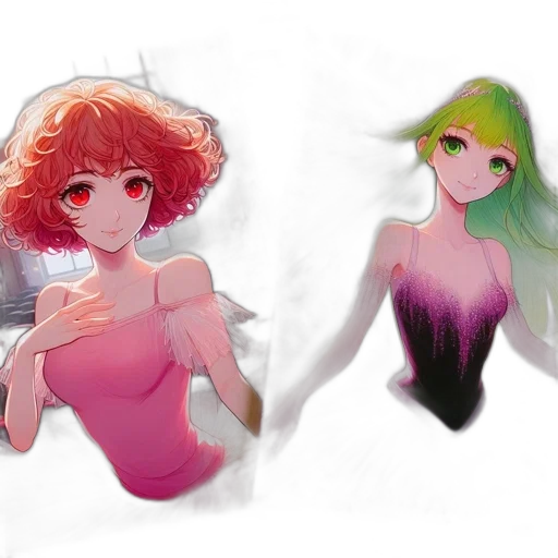 dress, hair, concept art, watercolor transparent PNG cut-out
