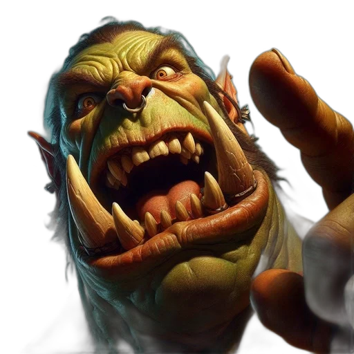 face, staff, creature, concept art transparent PNG cut-out