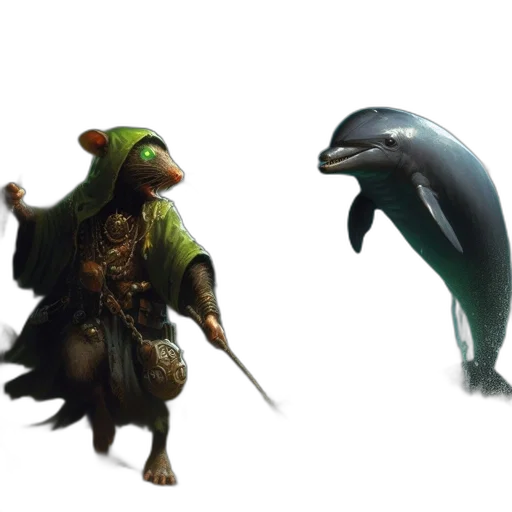 dragon, creature, animal, staff transparent PNG cut-out