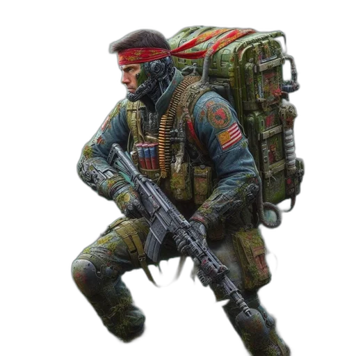 weapon, jacket, staff, animal transparent PNG cut-out