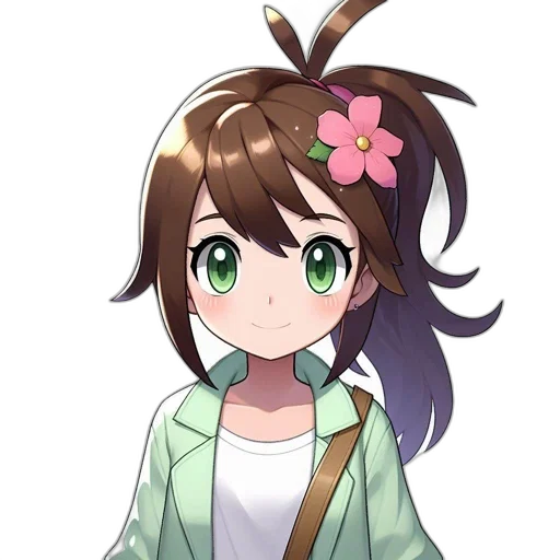 staff, flower, hair, creature transparent PNG cut-out