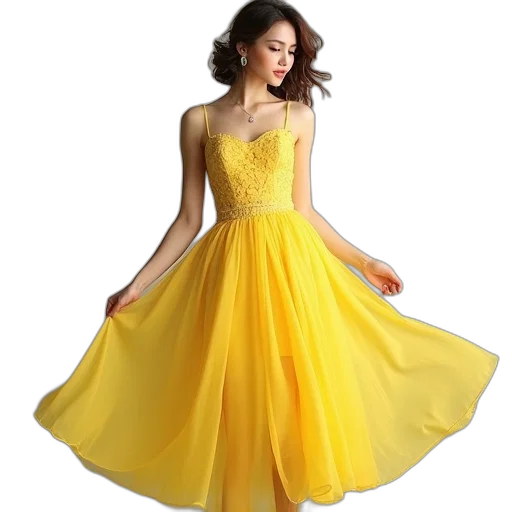 dress, golden, 2012, summer transparent PNG cut-out