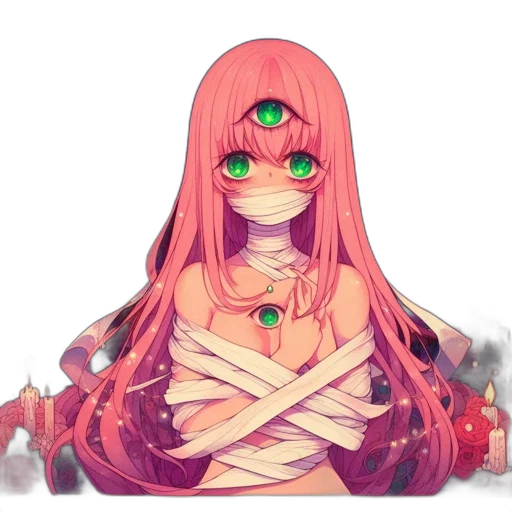 jewelry, staff, dress, creature transparent PNG cut-out