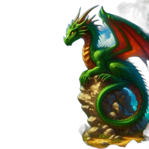 dragon, fantasy art, concept art, 3d render transparent PNG cut-out