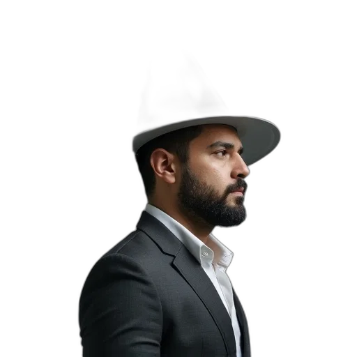 hat, jacket, staff, face transparent PNG cut-out