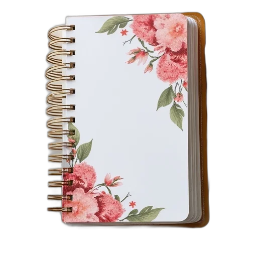 flower, floral, print, notebook transparent PNG cut-out