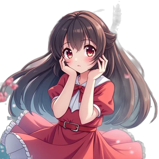 dress, staff, flower, hair transparent PNG cut-out