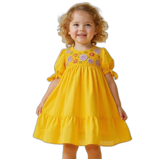 dress, photorealistic, golden, yellow transparent PNG cut-out