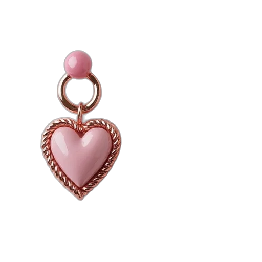 jewelry, 3d render, heart, earrings transparent PNG cut-out