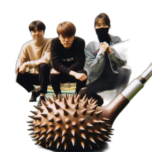 umbrella, hair, staff, creature transparent PNG cut-out