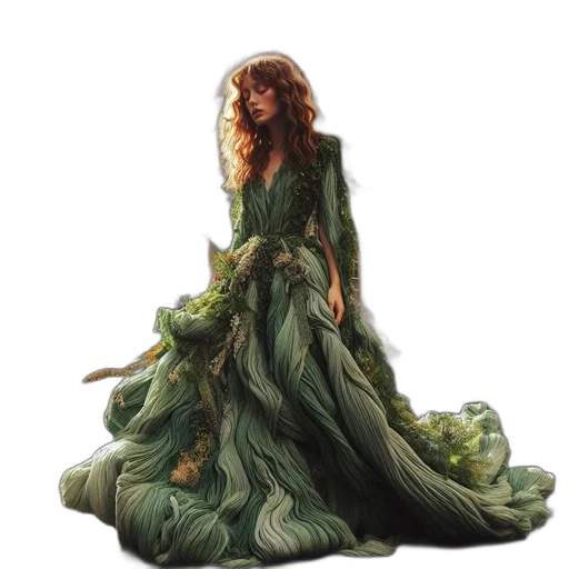 dress, fantasy art, concept art, photorealistic transparent PNG cut-out