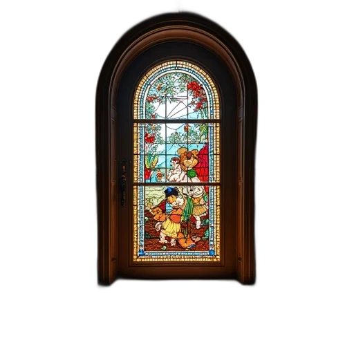 furniture, 3d render, stained, glass transparent PNG cut-out