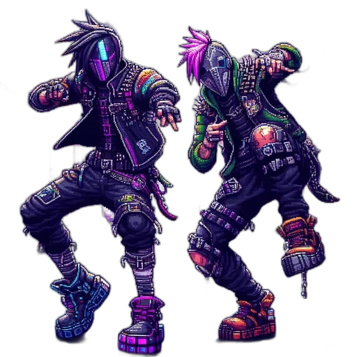 jacket, cyberpunk, concept art, pixel art transparent PNG cut-out