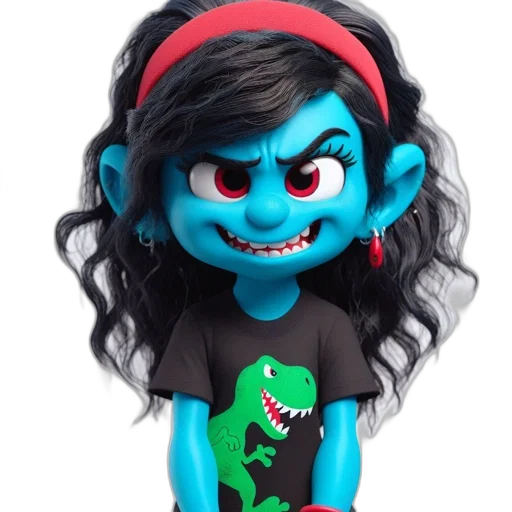 creature, staff, 3d render, cartoon transparent PNG cut-out