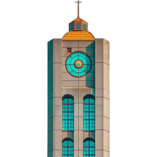 building, 3d render, concept art, pixel art transparent PNG cut-out