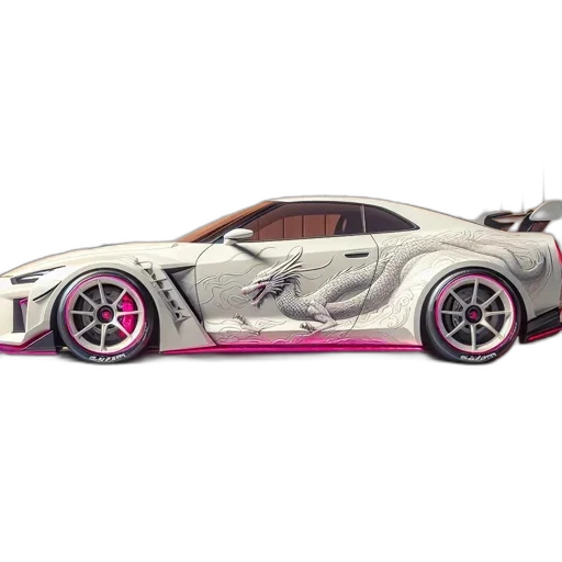 car, 3d render, concept art, photorealistic transparent PNG cut-out