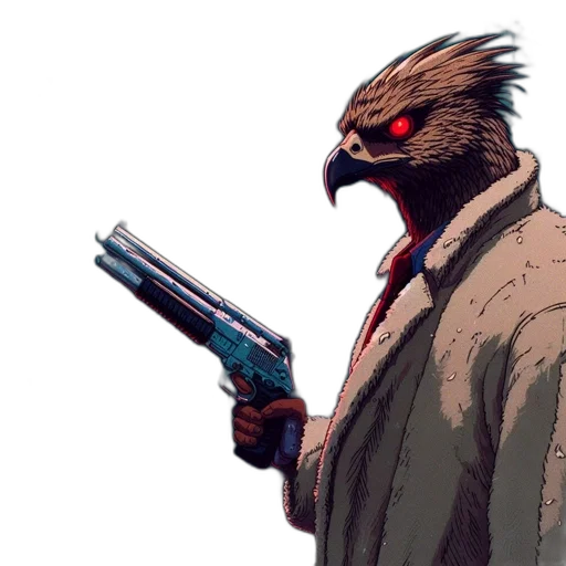 jacket, weapon, mask, animal transparent PNG cut-out