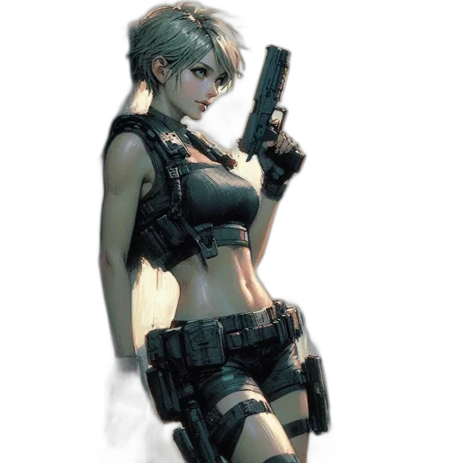 weapon, cyberpunk, concept art, pixel art transparent PNG cut-out
