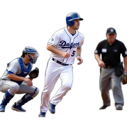 baseball, player, white, blue transparent PNG cut-out