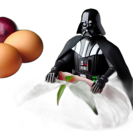food, photorealistic, 3d render, darth transparent PNG cut-out