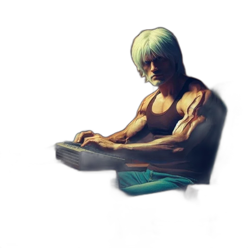weapon, hair, creature, face transparent PNG cut-out
