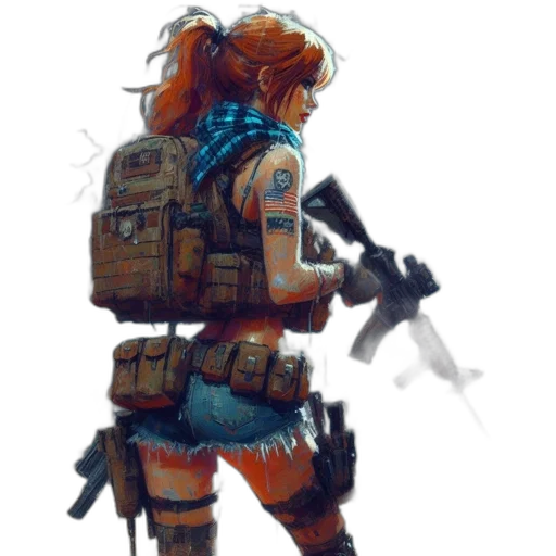 weapon, robot, jacket, concept art transparent PNG cut-out