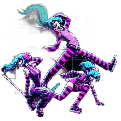 staff, robot, concept art, vaporwave transparent PNG cut-out